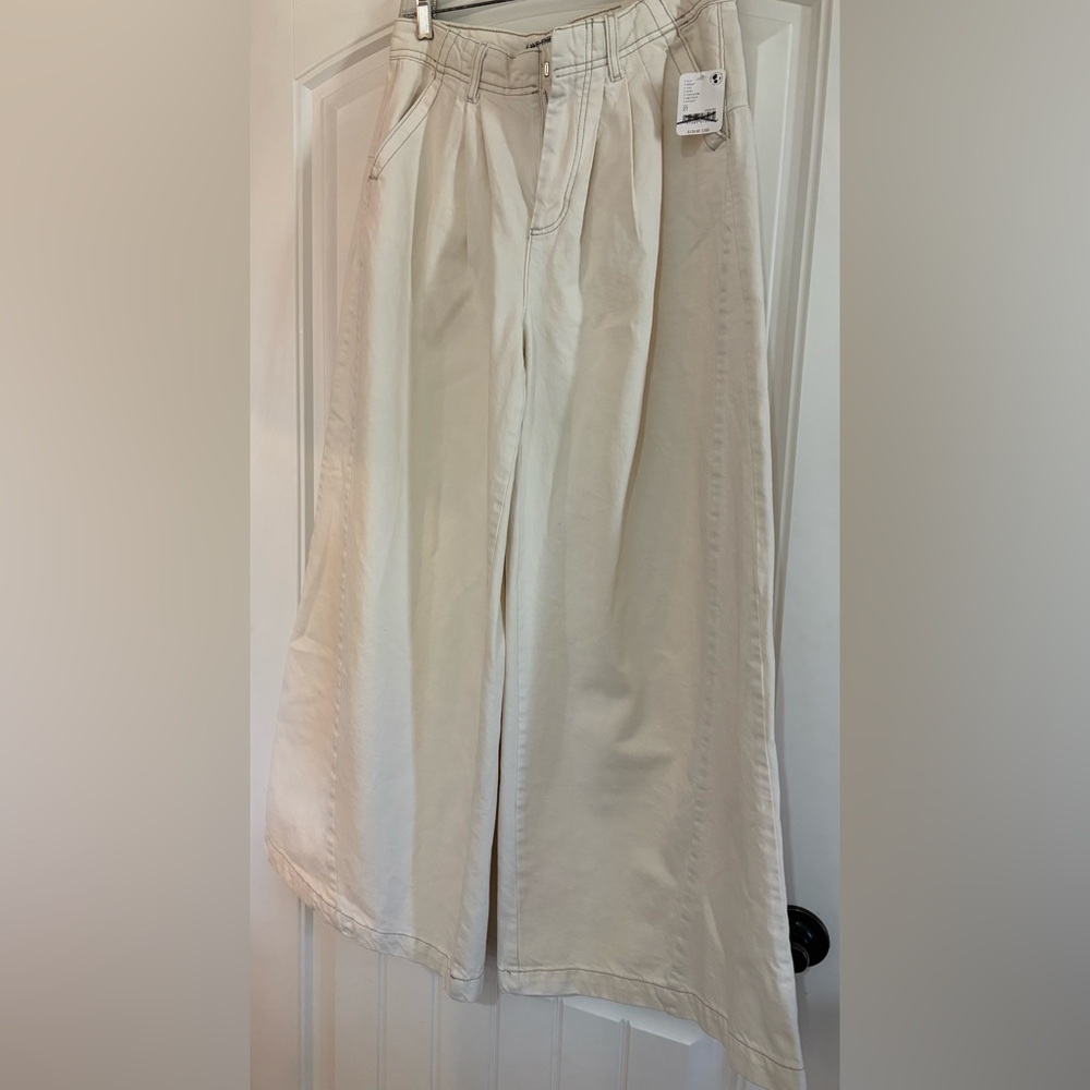 New with tags Free people Cream Wide-Leg Pants - Picture 5 of 5